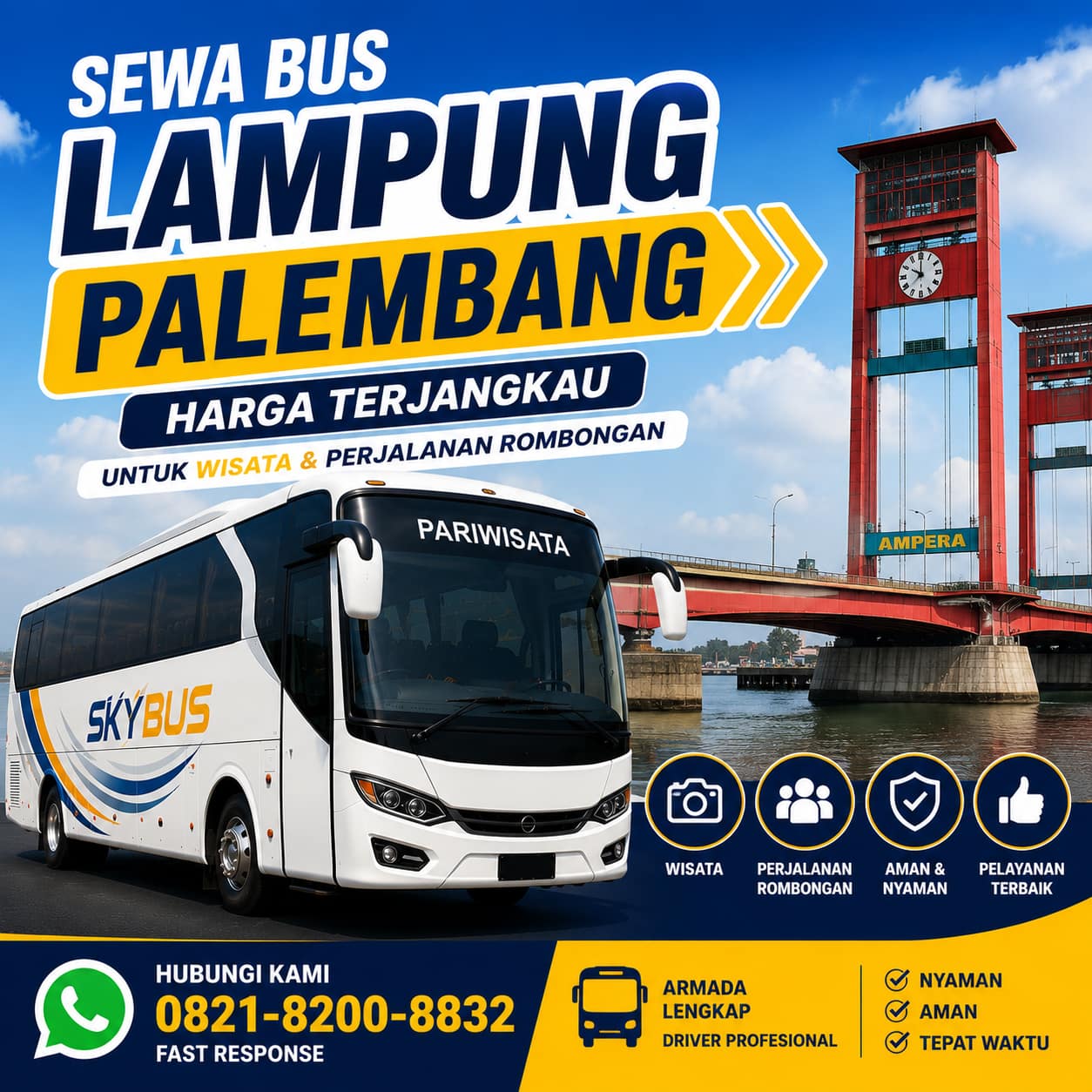 sewa bus lampung palembang harga terjangkau