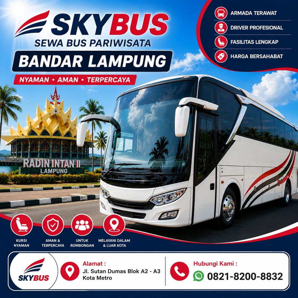 Sewa Bus Natar Bandara Radin Inten Lampung Selatan Sewa Bus Pariwisata Bandar Lampung skybus