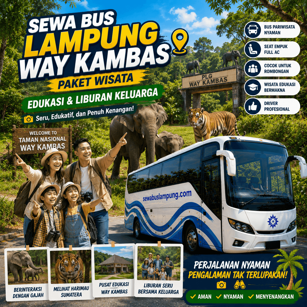 Sewa Bus Lampung Way Kambas Paket Wisata Edukasi dan Liburan Keluarga