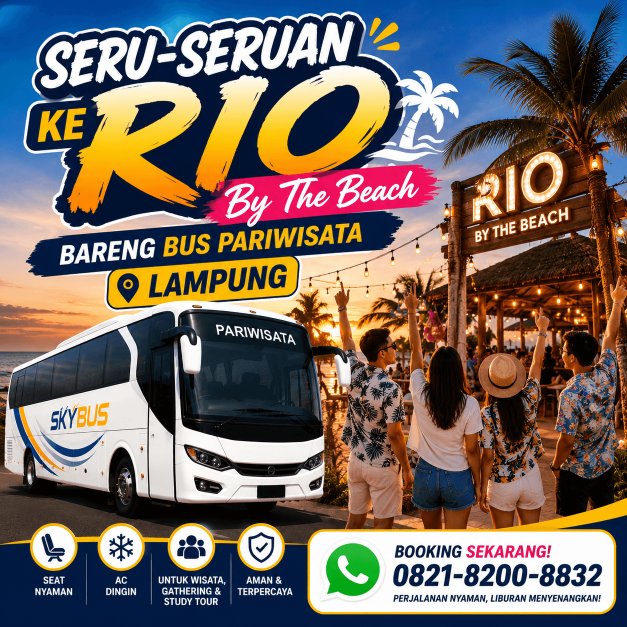 Seru-Seruan Ke Rio By The Beach Bareng Bus Pariwisata Lampung