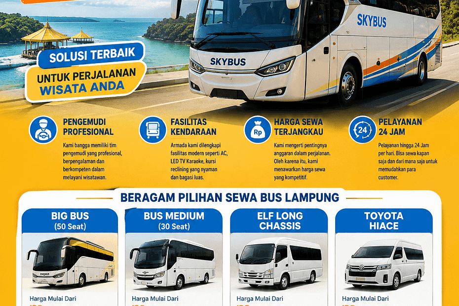 Bus pariwisata lampung terbaru