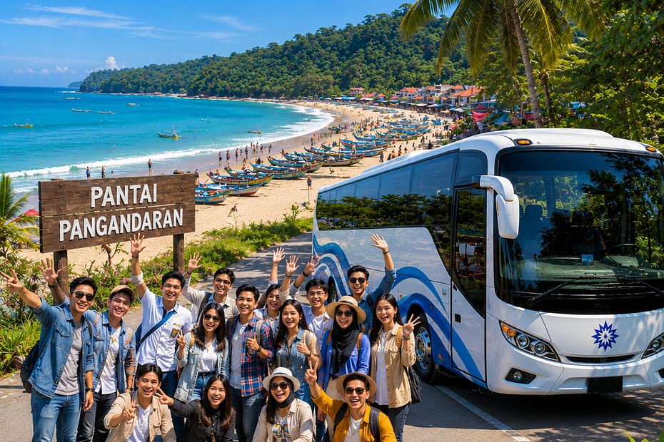 Wisata Pantai Pangandaran Favorit Rombongan dari Lampung